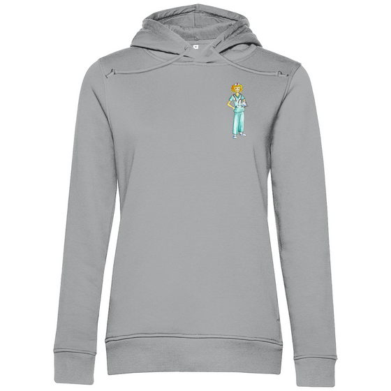 Damen Premium Bio Hoodie mit Krankenschwester /Ärtzin-Motiv