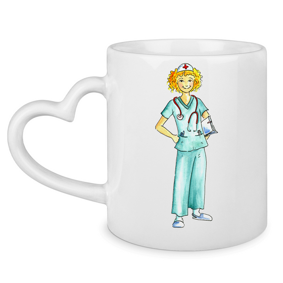 Tasse mit Herzhenkel Ärztin /Krankenschwester