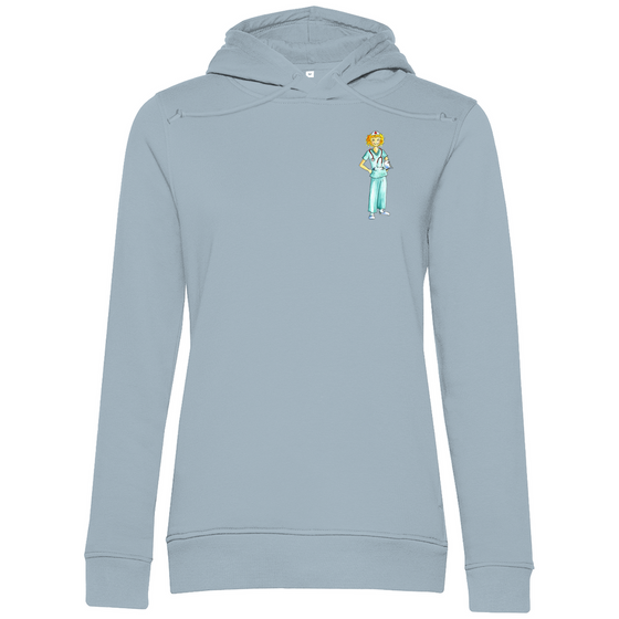 Damen Premium Bio Hoodie mit Krankenschwester /Ärtzin-Motiv