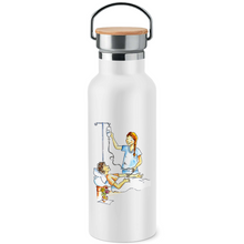  Edelstahl-Trinkflasche mit Bambusdeckel  Ärtzin / Krankenschwester mit Patient